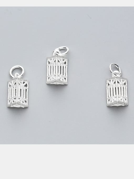 FAN 925 Sterling Silver With Silver Plated Personality Geometric triangle Charms 1