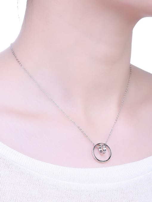 One Silver 925 Silver Round Necklace 1