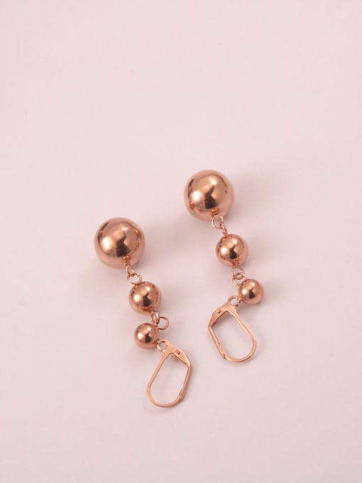 GROSE Titanium With Gold Plated Fashion Round Beads Drop Earrings 4