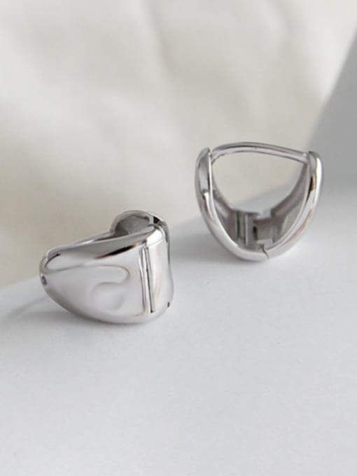 DAKA 925 Sterling Silver With Smooth Simplistic Geometric Clip On Earrings 4