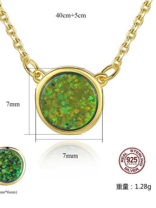 CCUI Sterling Silver minimalist opal Mini Necklace 3