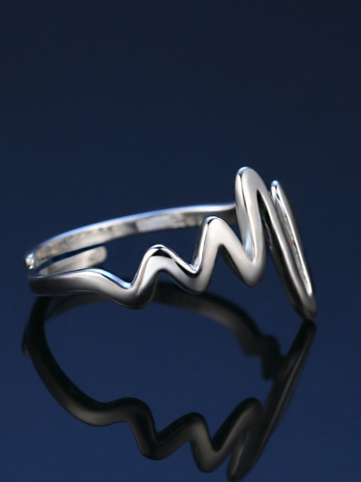 ZK Personalized 925 Sterling Silver Water Wave Ring 1