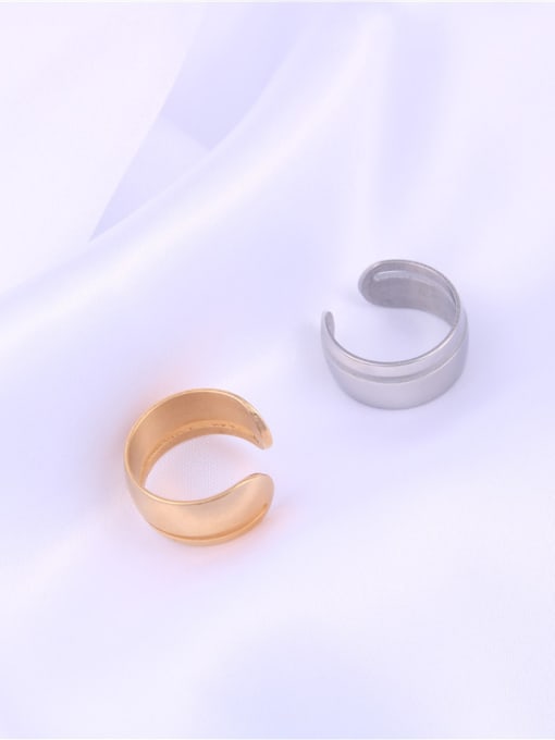 GROSE Titanium With Gold Plated Simplistic Irregular Free Size Rings 4