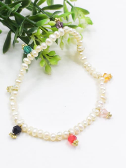 Lang Tony Women Elegant Freshwater Pearl Elastic Bracelet 1