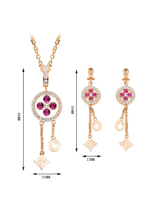 BESTIE 2018 2018 Alloy Rose Gold Plated Fashion Rhinestones Two Pieces Jewelry Set 3