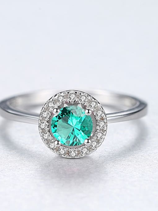 Green Sterling silver fashion high-end multicolor  treasure ring