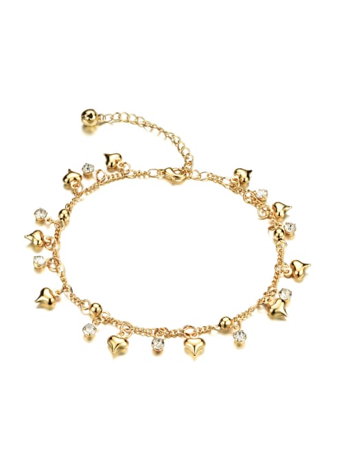 Open Sky Fashion Tiny Heart shapes Rhinestones Anklet