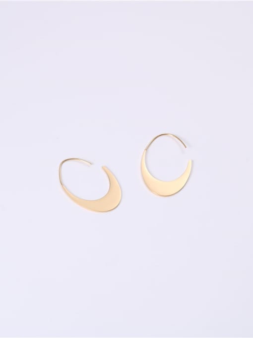 GROSE Titanium With Gold Plated Simplistic Irregular Hook Earrings 2