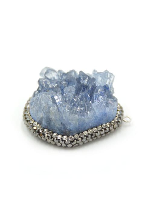 Blue Exaggerated Irregular Natural Crystal Rhinestones Pendant