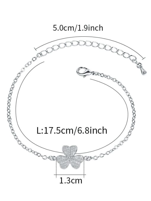 Mo Hai Copper With Cubic Zirconia Simplistic Flower Adjustable  Bracelets 4
