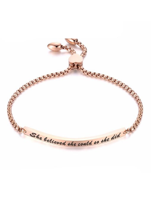 Open Sky Stainless Steel With Rose Gold Plated Personality Chain Bracelets 0