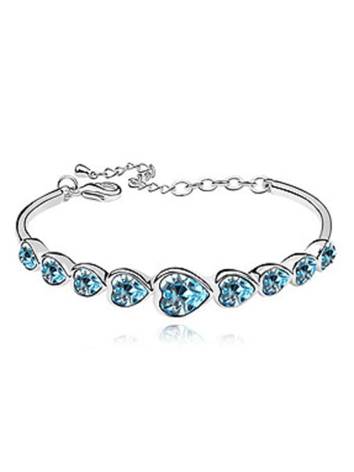 7 Fashion Heart shaped austrian Crystals Alloy Bracelet