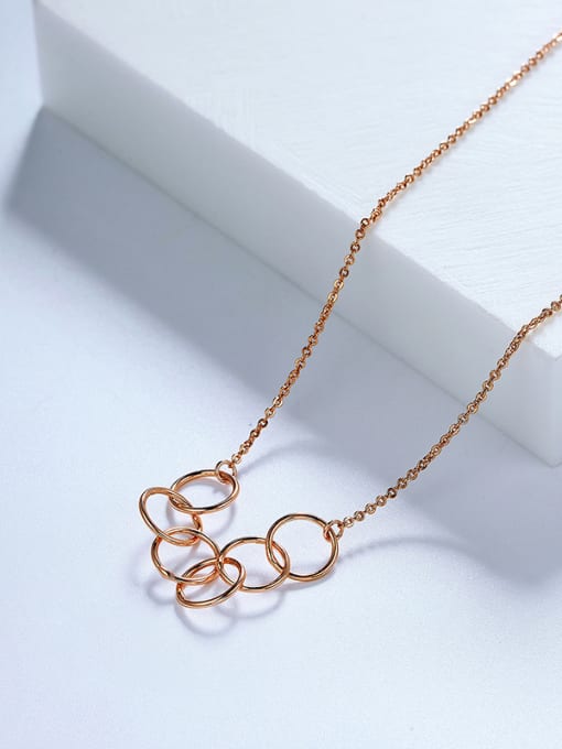 Rose Gold Personality Rose Gold Round Shaped Pendants Necklace