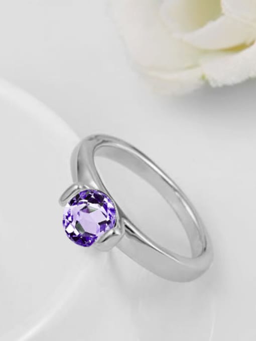 Ronaldo High Quality Purple Swiss Zircon Ring 2