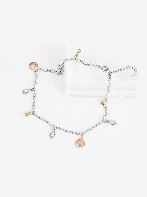 XP Copper Alloy Multi-gold Plated Fashion Smiling Face Zircon Anklet 0