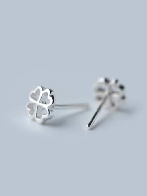 Rosh S925 Silver fashionable and Simple Leaf Stud cuff earring