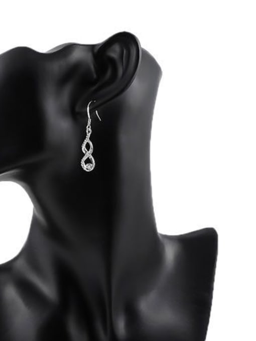 Ronaldo Delicate Number Eight Shaped Austria Crystal Drop Earrings 2