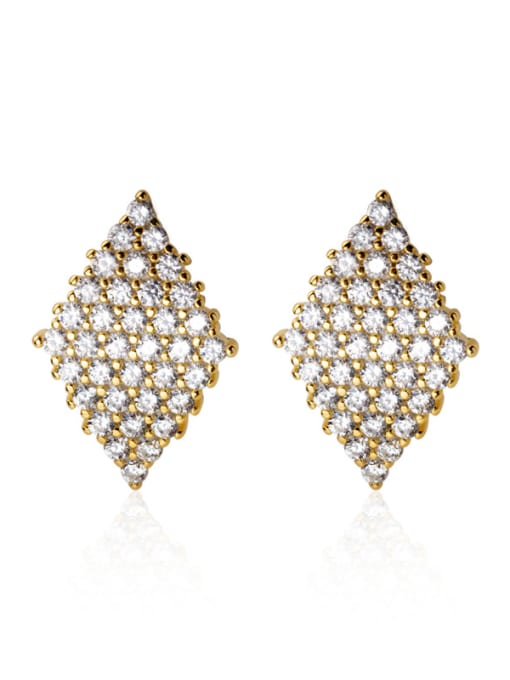 Rosh 925 Sterling Silver With Gold Plated Fashion Geometric Stud Earrings 3