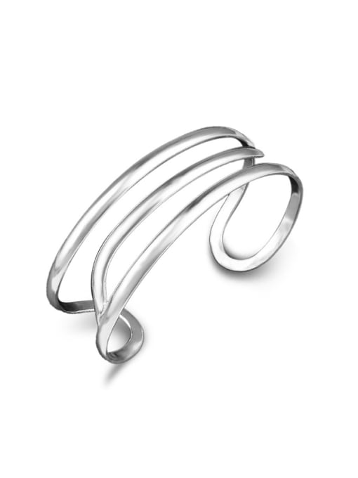 Ya Heng Simple Three-band Copper Opening Bangle 0