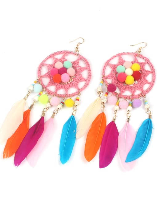 handmade Color Feather Handmade Fashion Drop Earrings 2