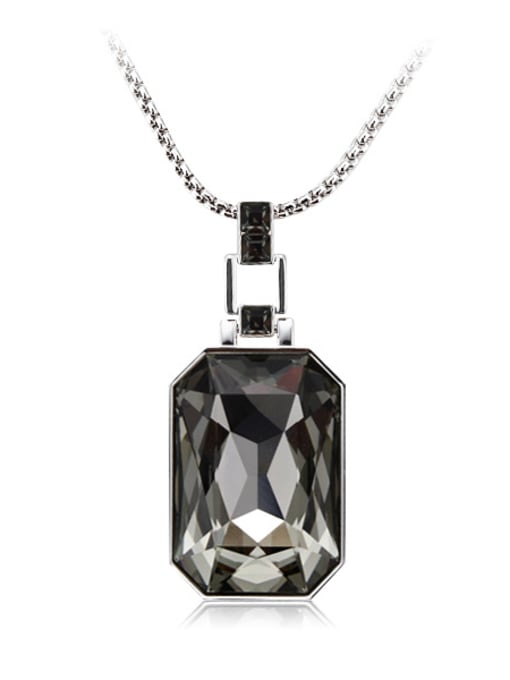 Platinum ,Black 18K White Gold Austria Crystal Sweater Necklace
