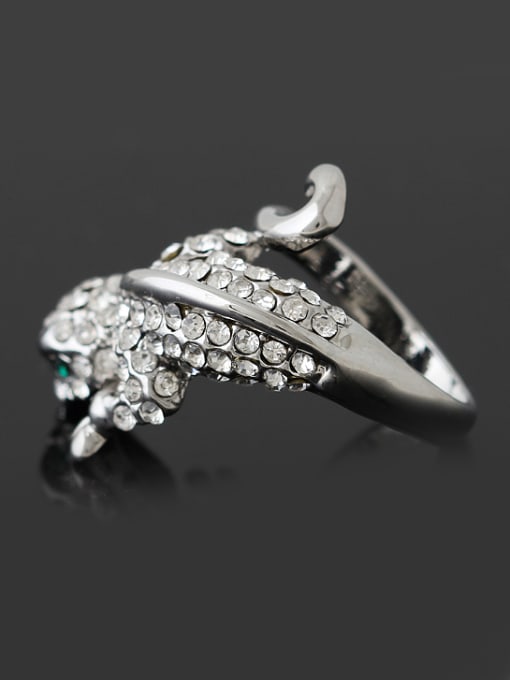 Wei Jia Personalized Cubic Rhinestones-studded Gecko Alloy Ring 1