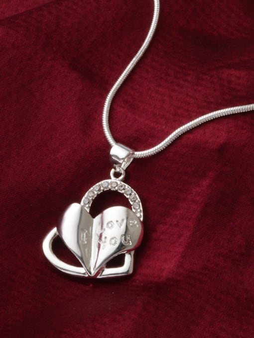 Ya Heng Fashion Heart shaped Pendant Copper Necklace 1