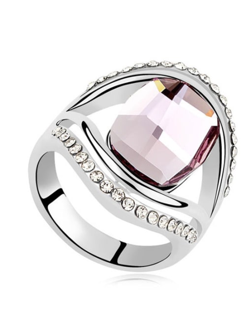 purple Simple Cubic austrian Crystals Alloy Ring