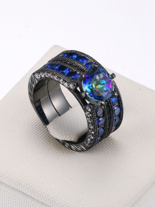ZK Double Layer Black Gun Plated Ring 1