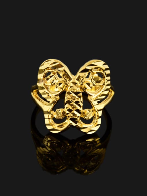Yi Heng Da Exquisite 24K Gold Plated Butterfly Shaped Copper Ring 1