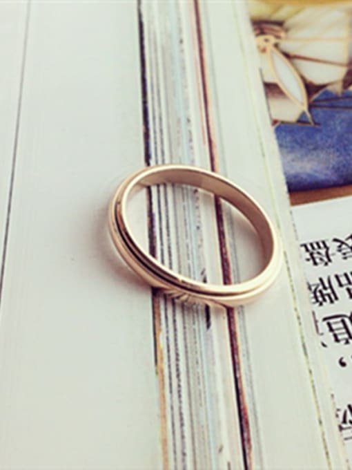 GROSE Simple Smooth Rose Gold Plated Ring 0