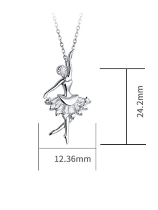 Dan 925 Sterling Silver With Cubic Zirconia Cute Angel Necklaces 2
