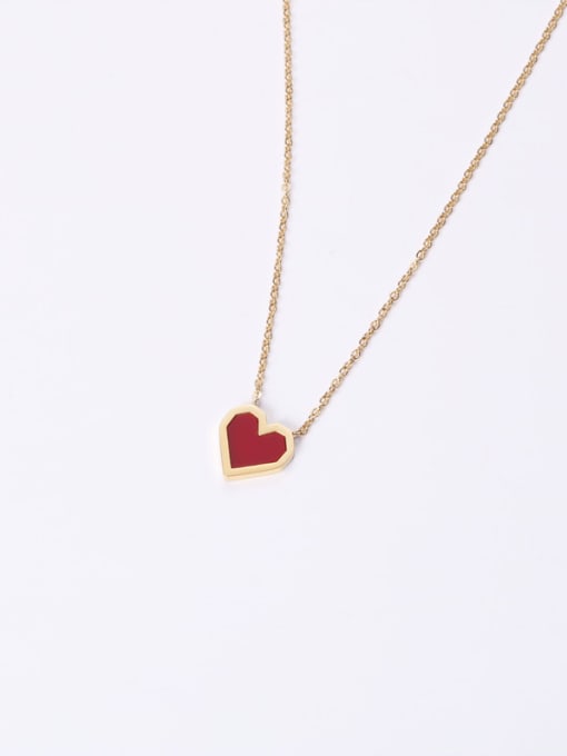 GROSE Titanium With Gold Plated Simplistic Heart Necklaces 1