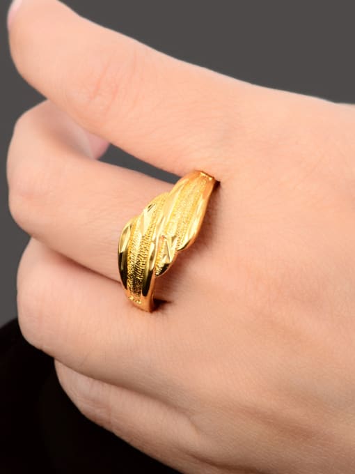 Yi Heng Da Unisex High Quality Geometric Shaped 24K Gold Plated Ring 2