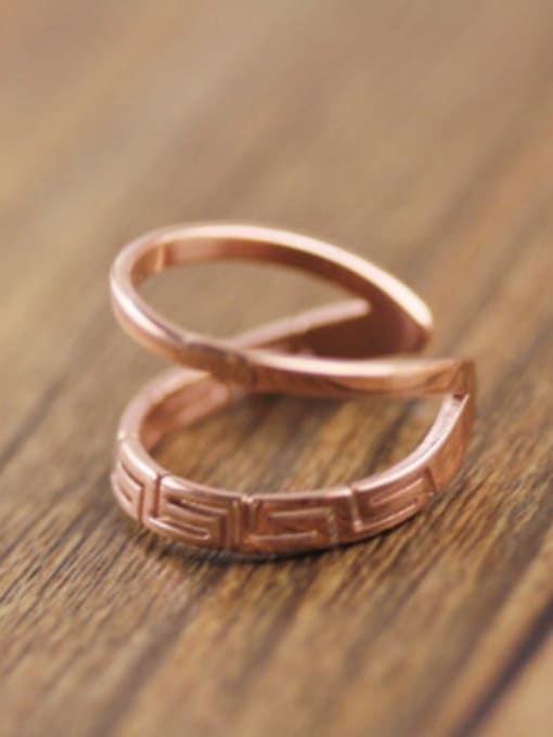 GROSE Women Rose Gold Plated Open Ring 0