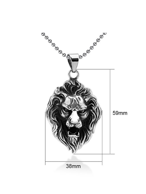 RANSSI Retro Lion Head Necklace 2