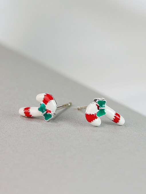 Peng Yuan Tiny Santa Stick Stud Earrings 2