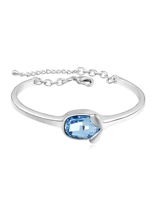 QIANZI Simple Oval austrian Crystal Alloy Bracelet 0