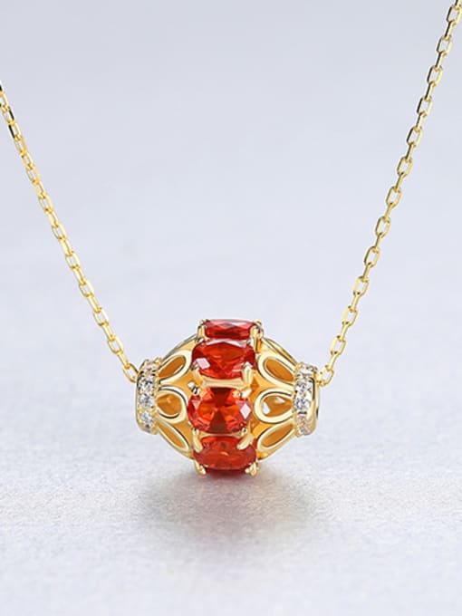 gold 925 Sterling Silver With  Cubic Zirconia Personality Geometric Necklaces