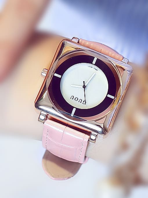 pink GUOU Brand Trendy Square Watch