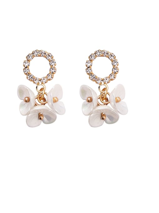 Girlhood Alloy With Rose Gold Plated Cute  Shell Flower Stud Earrings 0