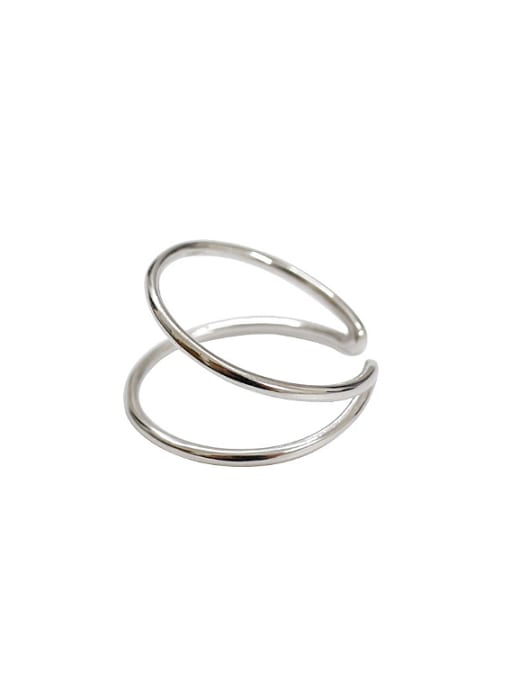 DAKA Simple Two-band Smooth Silver Opening Ring 0