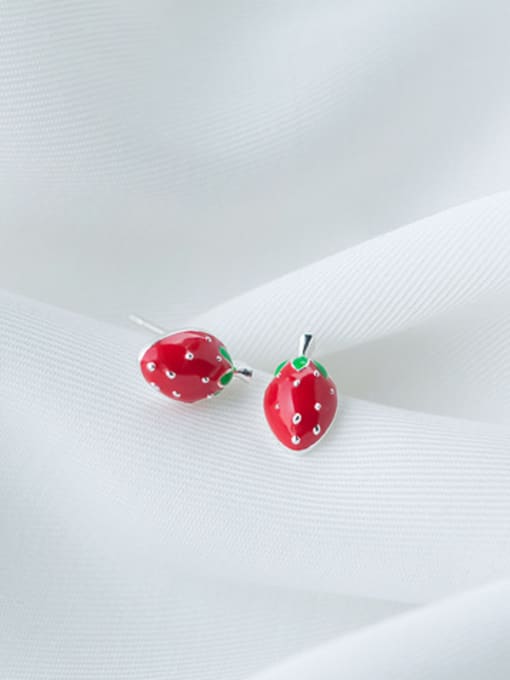 Rosh S925 Silver  Mini Strawberry stud Earring