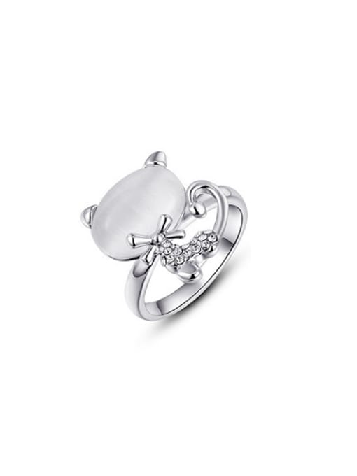 Ronaldo Women Cute Cat Shaped Opal Ring 0