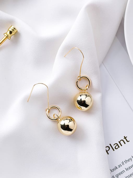 Girlhood Alloy With Gold Plated Casual Ball Drop Earrings 0