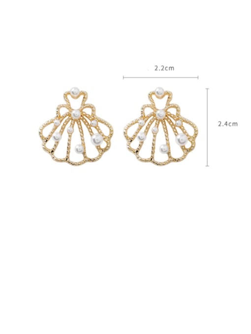 Girlhood Alloy With Gold Plated Simplistic Hollow Geometric Stud Earrings 1