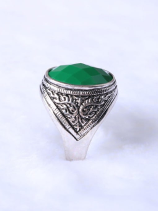 Gujin Punk style Oval Resin stone Alloy Ring 2
