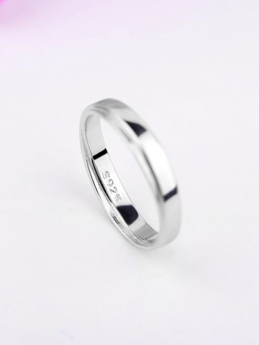 kwan Simple Smooth Unisex Fashion Silver Ring 3