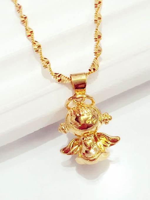 golden Women Delicate Angel Shaped Necklace