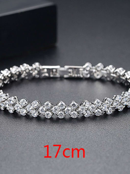 Plitinum 17Cm A Fashionable copper inlaid AAA zircon Rome Bracelet